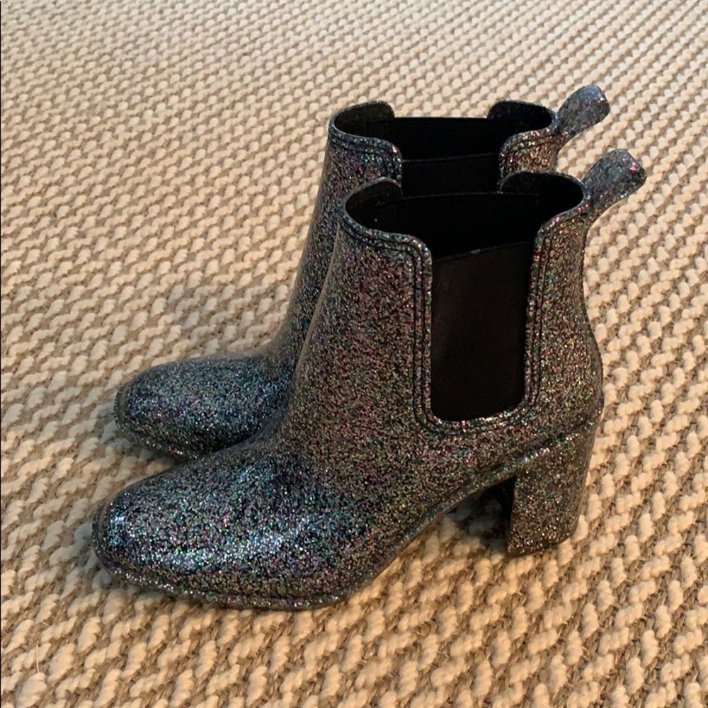 Jeffrey Campbell glitter sparkle rain boot